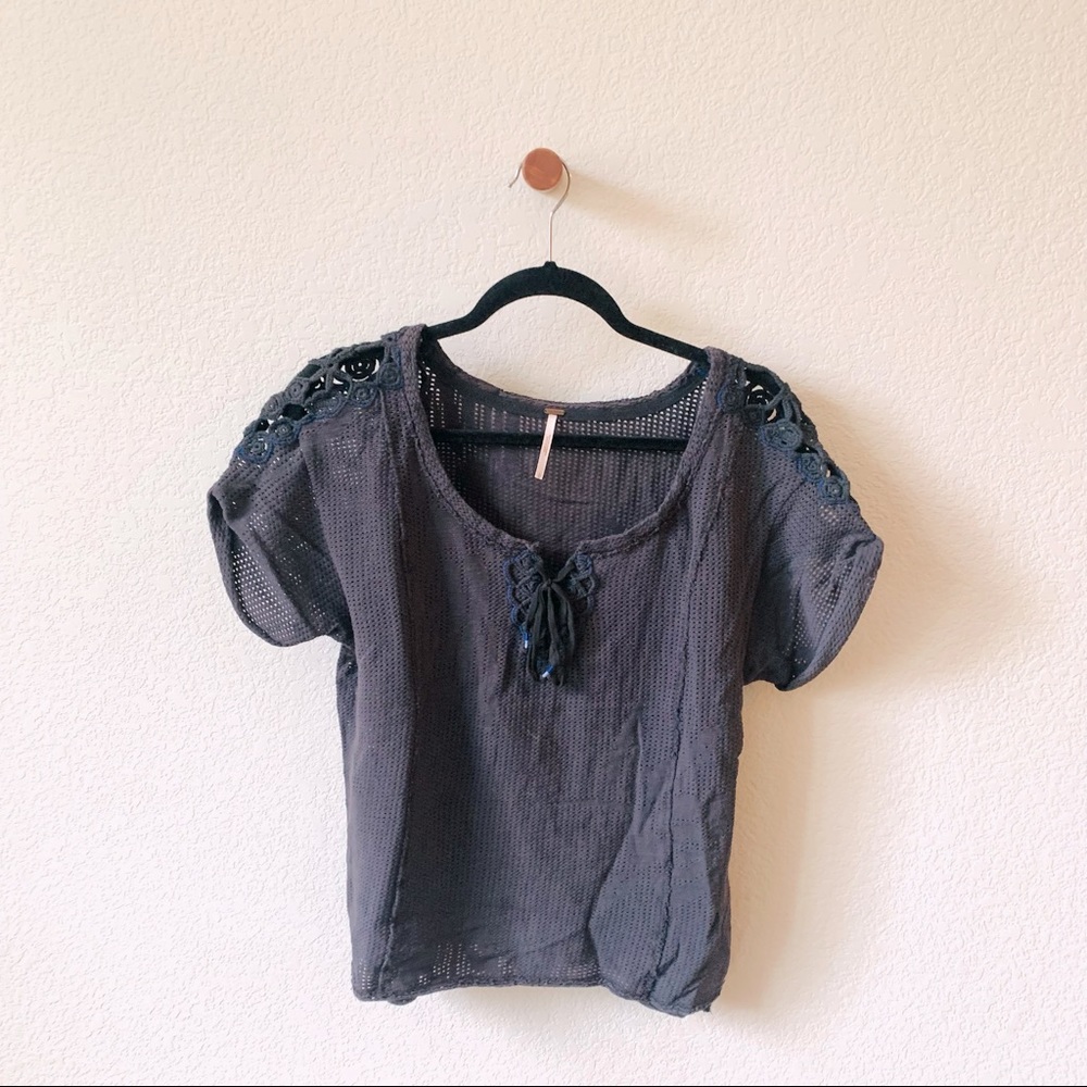 Free People Perforated Top L